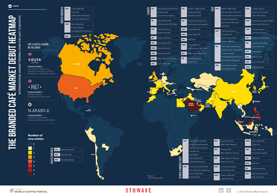 THE BRANDED CAFÉ MARKET DEBUT HEAT MAP 2022-2023